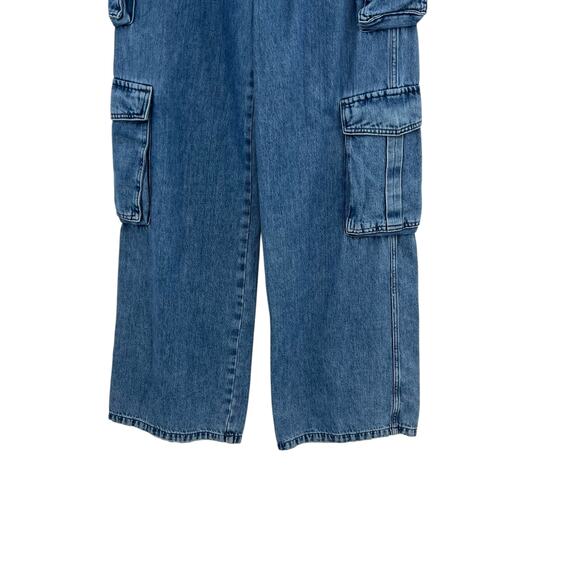 Favorite Daughter The Carly Cargo Jeans Wide Leg High Rise Denim Blue Size 28 - Picture 8 of 16